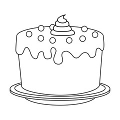 sweet and delicious cake vector illustration design