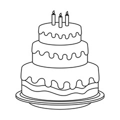 sweet and delicious cake vector illustration design