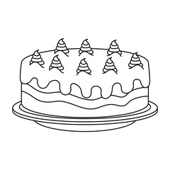 sweet and delicious cake vector illustration design