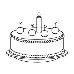 sweet and delicious cake vector illustration design