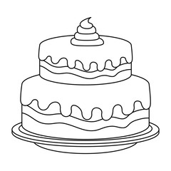 sweet and delicious cake vector illustration design