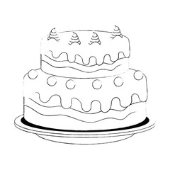 sweet and delicious cake vector illustration design