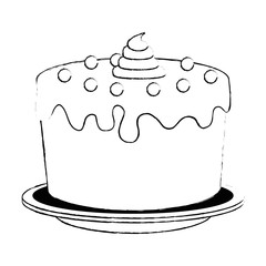sweet and delicious cake vector illustration design