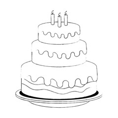 sweet and delicious cake vector illustration design