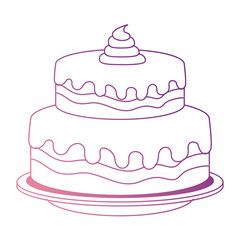 sweet and delicious cake vector illustration design