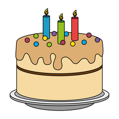 sweet and delicious cake vector illustration design