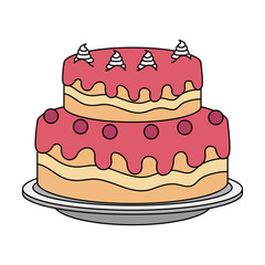 sweet and delicious cake vector illustration design