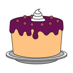 sweet and delicious cake vector illustration design