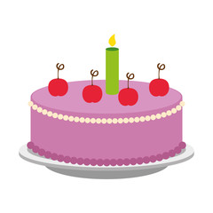 sweet and delicious cake vector illustration design