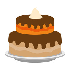 sweet and delicious cake vector illustration design