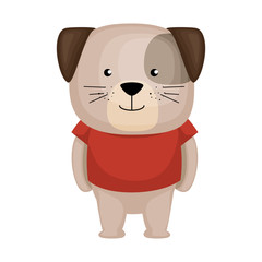 cute dog character icon vector illustration design