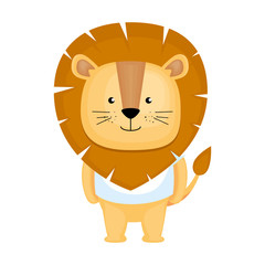 cute lion character icon vector illustration design