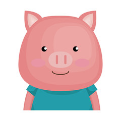 cute pig character icon vector illustration design