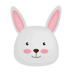 Obraz premium cute rabbit head character icon vector illustration design