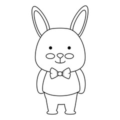 cute rabbit character icon vector illustration design
