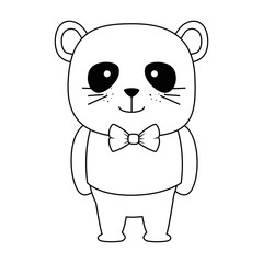 cute bear panda character vector illustration design