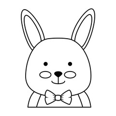 cute rabbit character icon vector illustration design