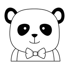 cute bear panda character vector illustration design