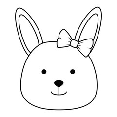 cute female rabbit head character icon vector illustration design