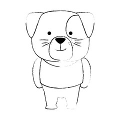 cute dog character icon vector illustration design