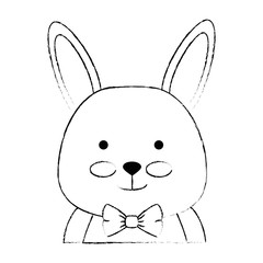 cute rabbit character icon vector illustration design