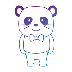 cute bear panda character vector illustration design