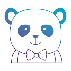cute bear panda character vector illustration design