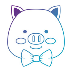 cute pig head character icon vector illustration design