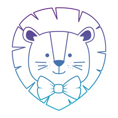 cute lion head character icon vector illustration design