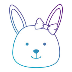 cute female rabbit head character icon vector illustration design