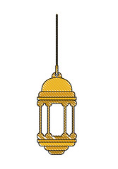 traditional arabic lamp hanging vector illustration design