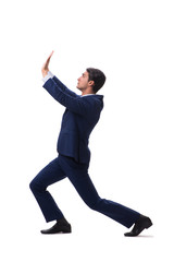 Young businessman isolated on white background 