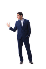 Young businessman isolated on white background 