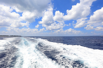 美しい沖縄の海と夏空