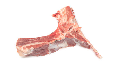 a piece of beef meat on a white background