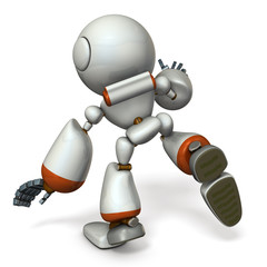 Naklejka premium 慌てて転びそうなロボット