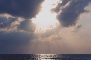 Picture set. Landscape sunrise Songkhla Sea