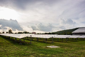 HDR Lanscape, Solar Farm produces electricity from solar energy, clean energy to replace global warming.