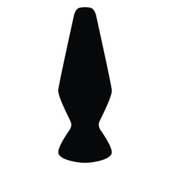 A black and white silhouette of a lava lamp