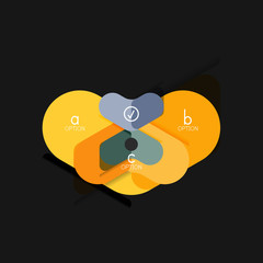 Flat design geometric infographics, arrow shape vector sticker or label, price tags, offer promotion badge, icon design, paper style layout for data graphic visualization step by step process, for