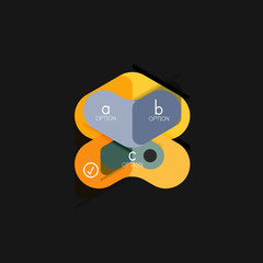 Flat design geometric infographics, arrow shape vector sticker or label, price tags, offer promotion badge, icon design, paper style layout for data graphic visualization step by step process, for