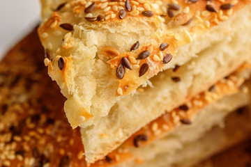 Focaccia with sesame seeds