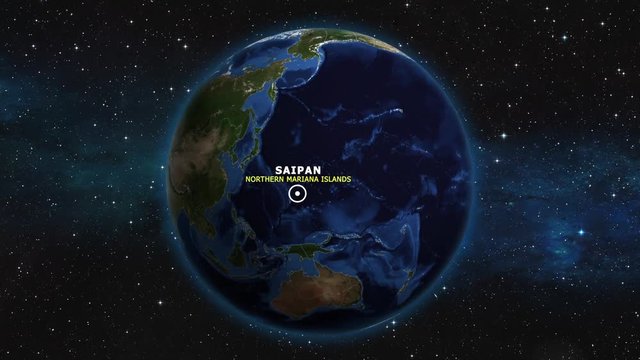 NORTHERN MARIANA ISLANDS SAIPAN ZOOM IN FROM SPACE