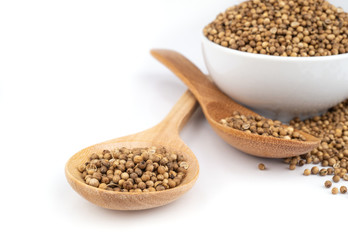 Pile of coriander seeds.