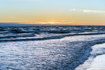 Baltic sea in sunset light.