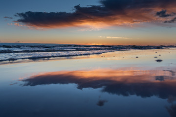 Baltic sea in sunset light.