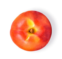 Nectarine fruit isolated on the white clipping path