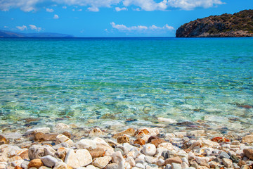 Crystal clear waters at Mirabello Bay, Crete, Greece