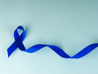 Blue ribbon awareness.Colon Cancer, Colorectal Cancer, Child Abuse awareness, world diabetes day