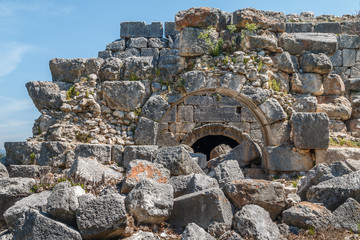 Ruins of the ancient town Tlos, Mugla province, Turkey